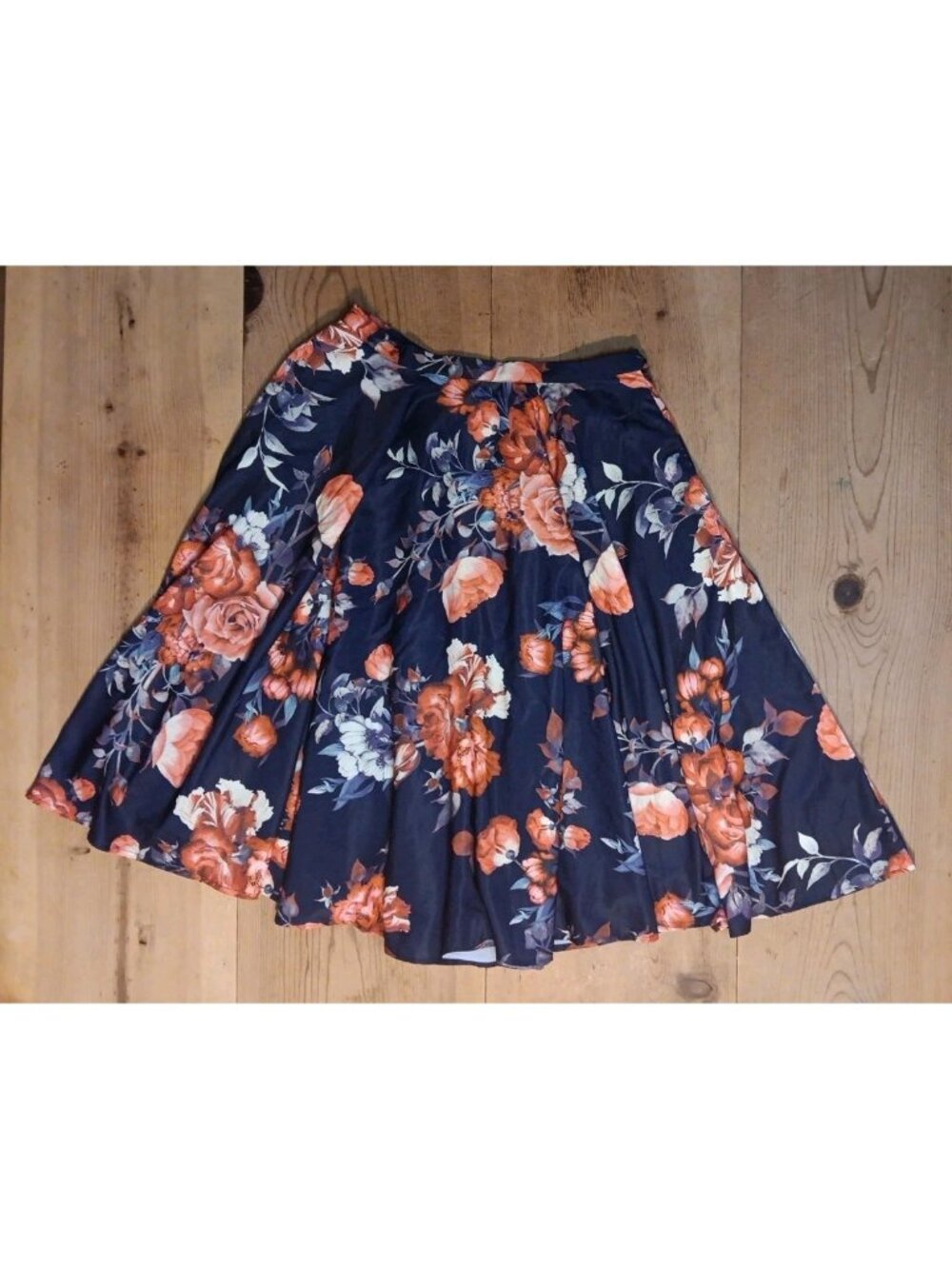 Myrtlewood of California Midi Skirt Women M Rose Floral A Line  Pocket Retro Zip